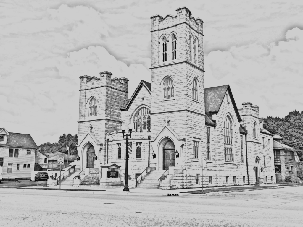 Church Line Drawing – First Presbyterian Church